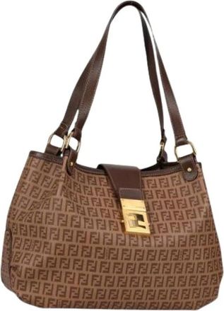Fendi Pre-owned Leren Schoudertas - Dames - Vintage Schoudertas - Bruin - ONE Size - Leer - Vintage