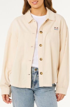 Rip Curl Keepsakes Washed Corduroy Shirt in Stone at Nordstrom, Size Xx-Small
