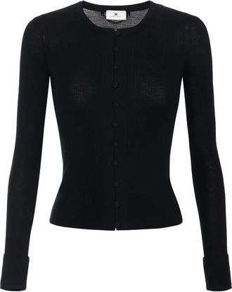 Elisabetta Franchi Cardigan con scritta - Nero