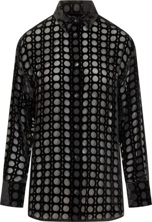 Ferragamo Velvet Devor&eacute; Shirt - Dames - Overhemden - Zwart - XS - Overhemden