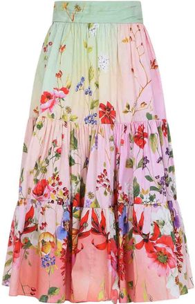 Roberto Cavalli Miami Flowers Midi Skirt