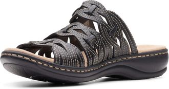 Clarks Womens Leisa Faye Sandal, Black Leather, 6.5 UK