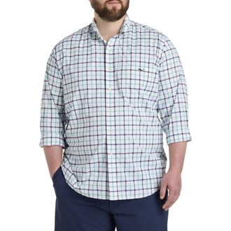 Vineyard Vines Big & Tall On-The-Go Check Sport Shirt in Lagoon Tide at Nordstrom, Size Xx-Large