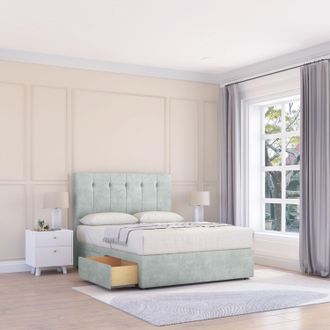 Sloomy Highbury Naples Bed Set With No Drawers Mattress & 54 Headboard in Silver | Size: Single