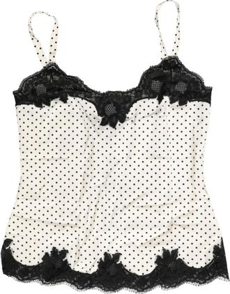 Dolce & Gabbana Camisole Top met Polka Dot en Kant - Dames - Tops zonder mouwen - Veelkleurig - L - Tops