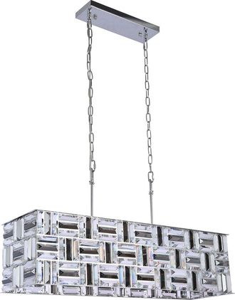 Bethel International Iron Chandelier with Smoke Crystal