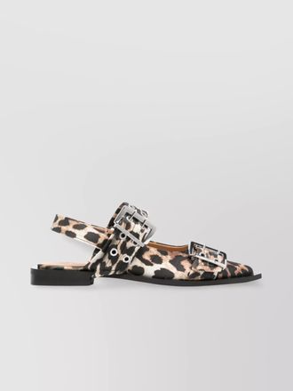 Ganni leopard print slingback ballerina flats