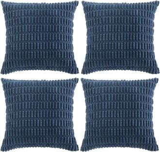 OEM Funda De Coj&iacute;n Decorativa De Coral Bohemio, 45 X 45 Cm, Adecuada Para Sof&aacute;s, Camas Y Bancos De Sal&oacute;n, Funda De Coj&iacute;n Cuadrada De Pana Suave (azul Clar