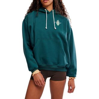 Free People FP Movement Final Call Graphic Hoodie in Evergreen Combo at Nordstrom Rack, Size Large