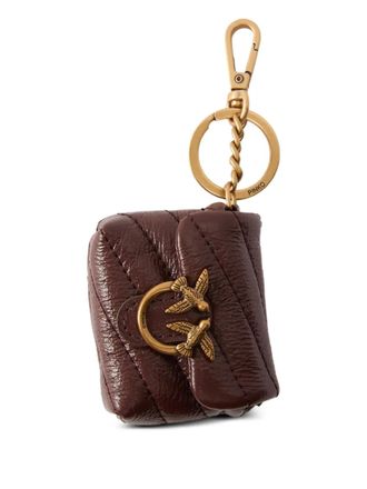 Pinko Love gewatteerd AirPods hoesje met vogels - Bruin