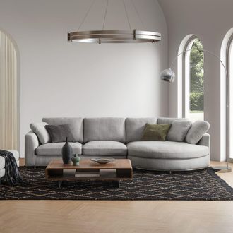 Castlery Performance Fabric Round Chaise Sectional Sofa in Grey by Castlery