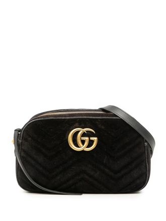 Gucci Borsa a tracolla GG Marmont piccola in velluto 2016-2025 - Nero