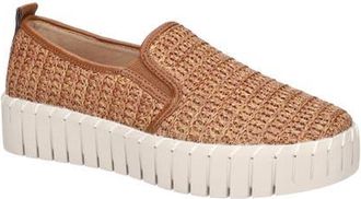 Easy Street Peppy Slip-On Platform Sneaker in Tan Woven at Nordstrom, Size 5.5