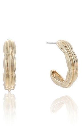 Ettika Ridge Hoop Earrings in Gold at Nordstrom Rack