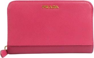 Prada Tweedehands leren portemonnees - Dames - Vintage Accessoires - Roze - ONE Size - Leer - Vintage