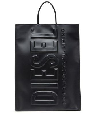 Diesel Borsa tote DSL 3D L X con logo goffrato - Nero