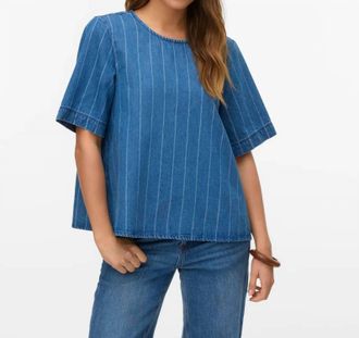 Vero Moda Trille Top In Blue Stripes