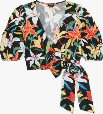 Kate Spade New York Summer Lilies Wrap Top