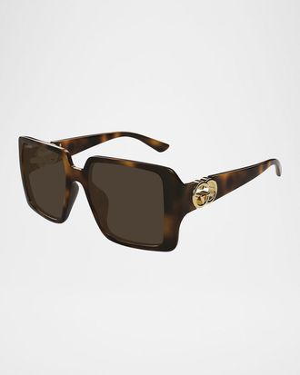 Gucci Oversized Plastic Square Sunglasses