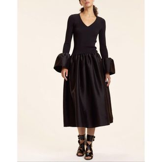 Cynthia Rowley Rib Knit Silk Wool Combo Dress