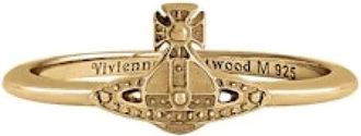 Vivienne Westwood Accessoires, Dames, Geel, M, Leer, Gouden Orb Ring met kraaldetails