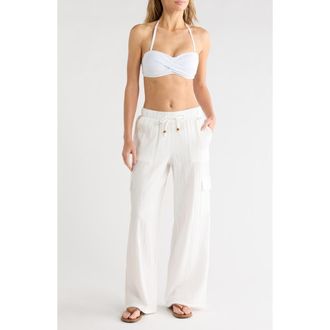 Betsey Johnson Gauze Cargo Pants in White at Nordstrom Rack, Size Small