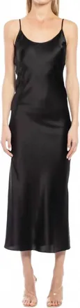 Mother of All Kelly Stretch Silk Slip Dress In Black