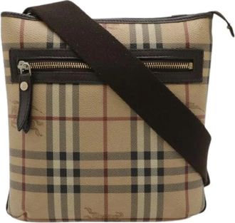 Burberry Pre-owned Cross Body Bags, male, Beige, Size: ONE SIZE Pre-owned PVC Shoulder Bag