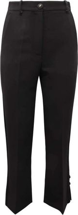 Elisabetta Franchi Pa-086-51E2 Broek - Dames - Vrijetijds broeken - Zwart - S - Polyester - Broeken