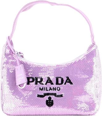 Prada Re-Edition 2000 Sequins Mini hobo bag - Paars