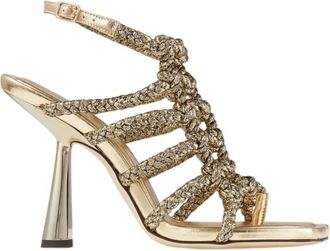 Jimmy Choo London Izobel 100 Metallic Lurex Sandals, Brand Size 36 ( US Size 6 )