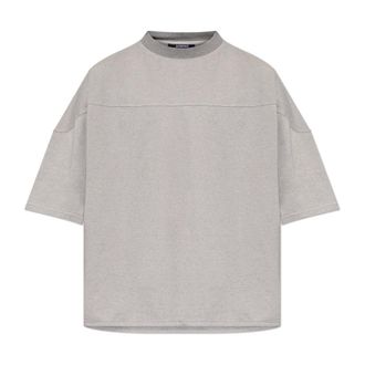 Jacquemus T-Shirts, male, Gray, Size: 2XS Embroidered Logo T-Shirt