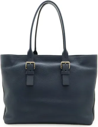 Louis Vuitton Navy Leather Shoulder Bag Tote Bag (Pre-Owned)