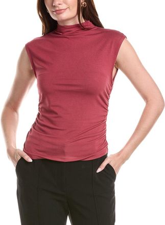 T Tahari Mock Neck Ruched Top