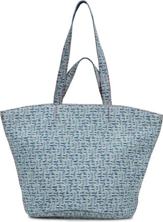 Diesel Tote Bags, male, Blue, Size: ONE SIZE Monogram Denim Tote Bag