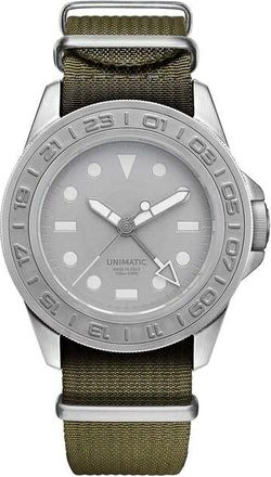 Unimatic Modello Uno GMT Grey Dial Mens Watch U1-GMT-AEG