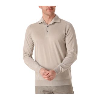 FILIPPO DE LAURENTIIS Truien & Vesten, Heren, Beige, XL, Wol, One Piece Collar Polo Sweater