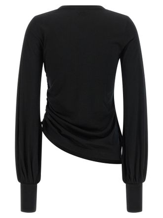 Yohji Yamamoto Merino Wool Draped T-Shirt - Black