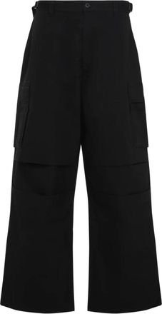 032c Zwarte Broek Aw 24 Herenmode - Heren - Wijde Broeken - Zwart - M - Katoen - Broeken