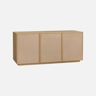 Sweeek Aparador Efecto Madera Y Tela 3 Puertas, 160cm