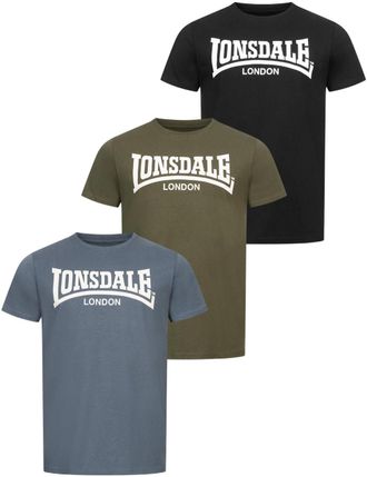 Lonsdale T-Shirt LONSDALE HINSTOCK, Herren, Gr. L, schwarz (schwarz, gr&uuml;n), Jersey, Obermaterial: 100% Baumwolle, bedruckt, unifarben, Rundhals, Shirts T-Shirt