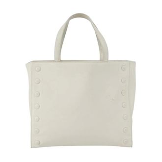 Celine Pre-owned Tote Bags, female, White, Size: ONE SIZE Pre-owned Vintage Leather Studded Tote Bag