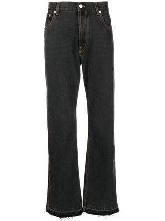 Alexander McQueen Black Straight Mid Rise Jeans