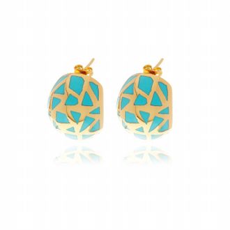 Georgina Jewelry Womens Les Racines Resin Earrings In Turquoise