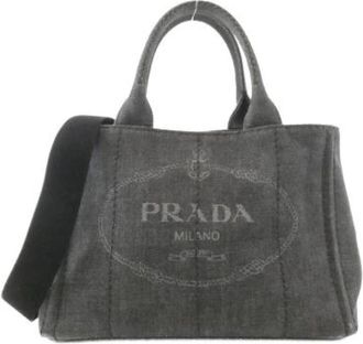 Prada Pre-owned Denim Handbag - Dames - Vintage Handtas - Zwart - ONE Size - Denim - Vintage