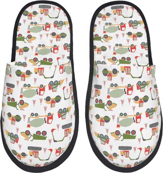 Generic Slippers Excavator Breathable Fleece Slippers Furry Indoor Shoes For Women Ladies Hotel M