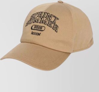 Msgm baseball cap logo embroidery curved brim