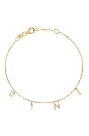 Bony Levy Icon Personalized Diamond Charm Bracelet in 18K Yellow Gold - 4 Charms at Nordstrom, Size 7