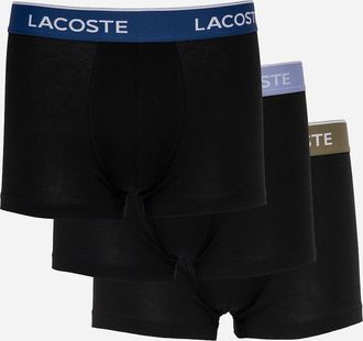 Lacoste Mens Lacoste 3-Pack Mens Trunks - Black/Delphinium-Olive-Methylene 94I - Size: 35/34/32/9.5/13/12.5/12/11.5/11/9/16/15.5/15/14.5/14/13.5/10.5/10