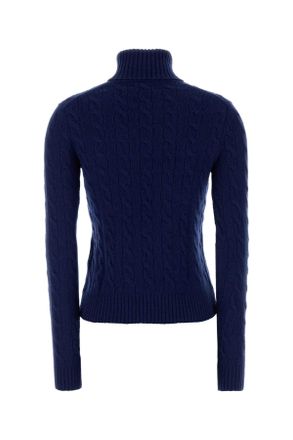 Polo Ralph Lauren Womens Blue Wool Blend Sweater Winternightnavy Exterior: Cashmere Maglieria